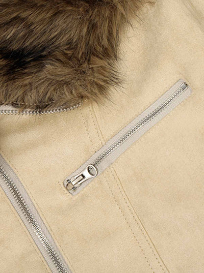 Stylish Hooded Jacket with Faux Fur Trim for Men and Women - Perfect for Casual Outfits 