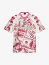 Cotton Blend Money Print V-Neck T-Shirt with Supermade Logo Design 
