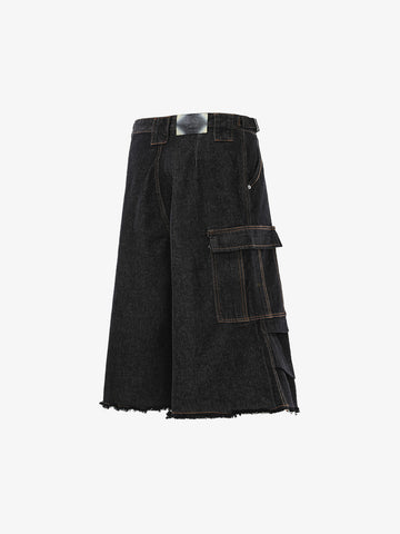 Vintage Contrast Stitch Cargo Shorts