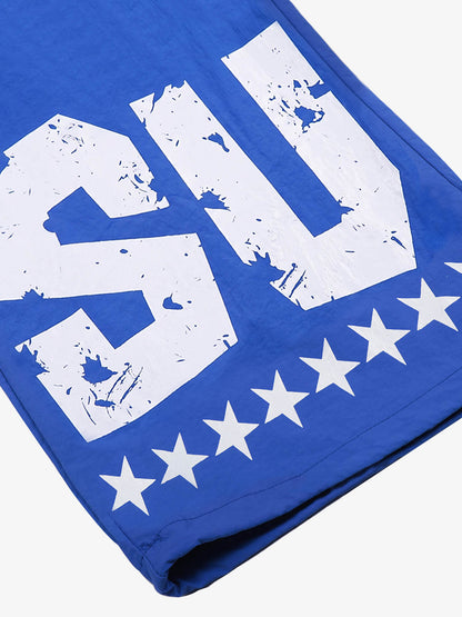 Layered Skull-Graphic Track Pants