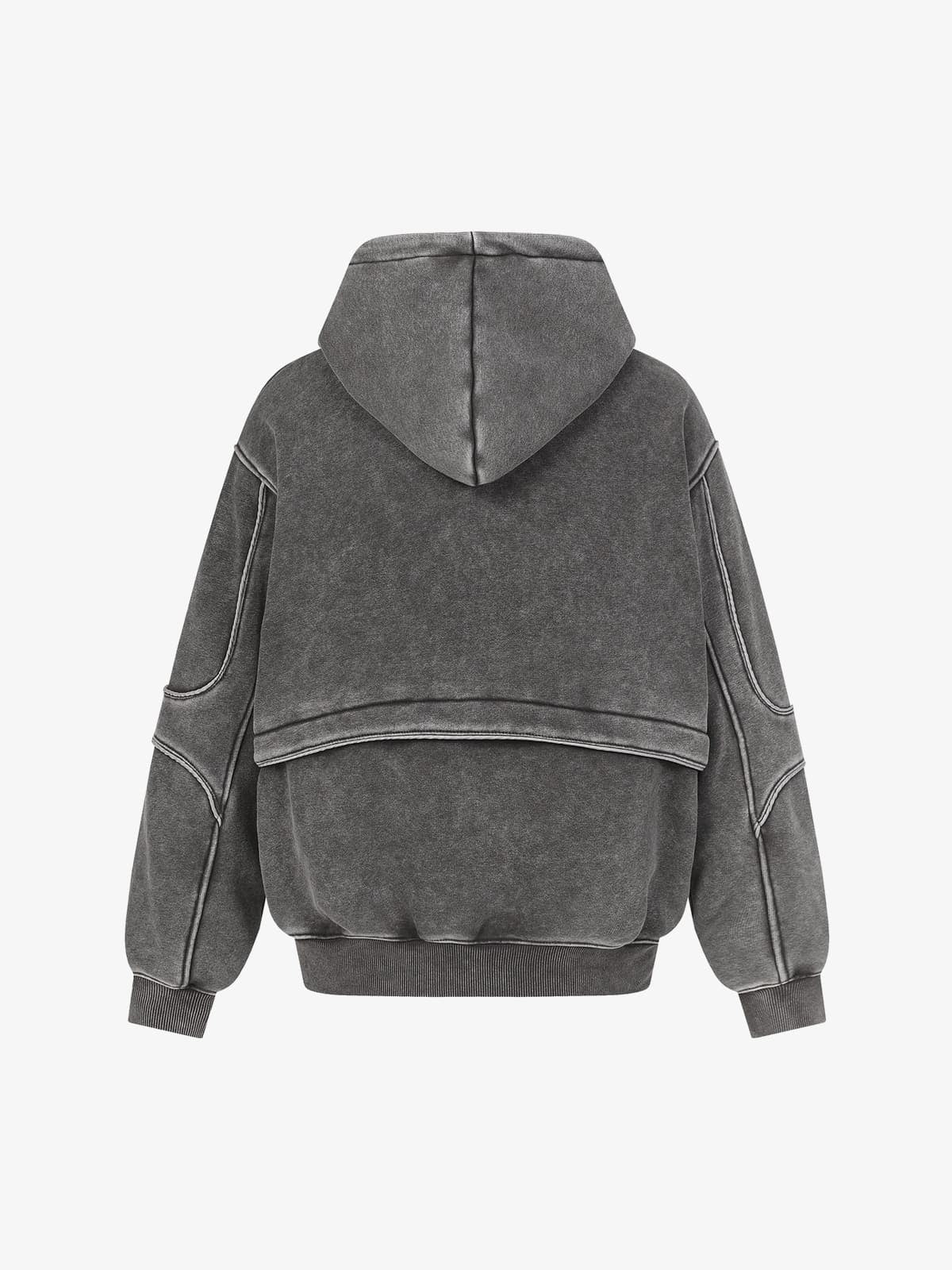 Retro Deconstructed Patchwork Washed Hoodie 