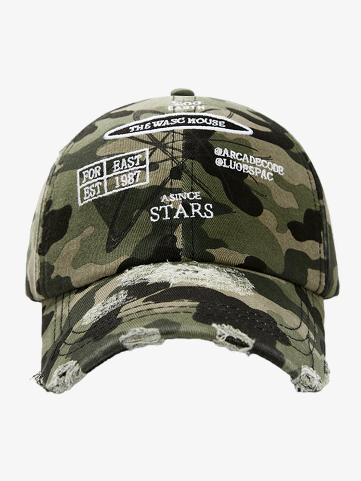 Cappellino da baseball lavato e invecchiato con lettere ricamate