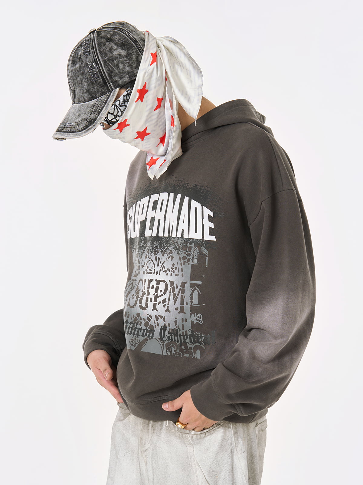 SUPM Church Glass Pattern Hooded Sweatshirt 