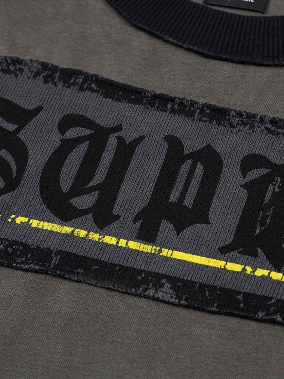 SUPM Portrait Graphic Distressed Long Sleeve Tee