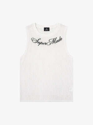 Floral and Letter Embroidered Vest