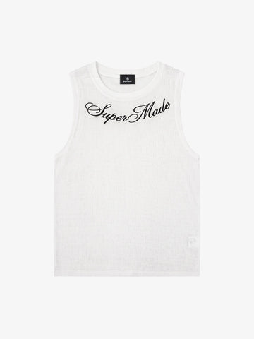 Floral and Letter Embroidered Vest