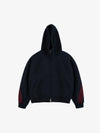 Gestreifter Patchwork-Hoodie in kastenförmiger Passform mit Reißverschluss