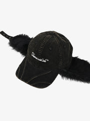 Street-style Retro Distressed Corduroy Duckbill Cap