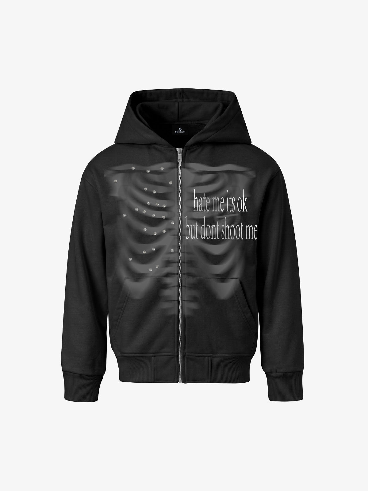 Phantom Skull Rhinestone Foil Heavyweight Hoodie