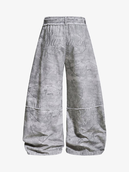 Tie-Dye Drawstring Wide-Leg Pants