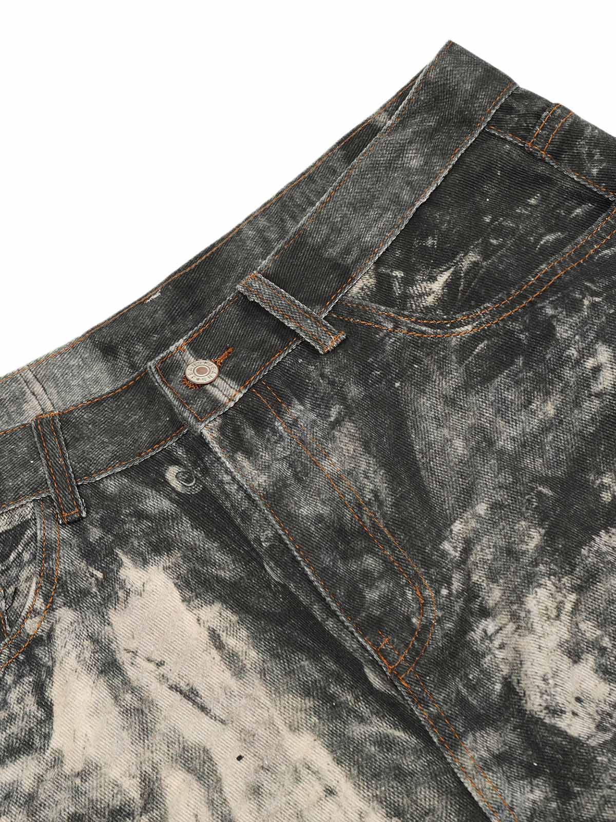 Thesupermade Tie-dye Camouflage Straight Jeans