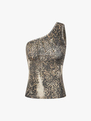 Camouflage-Print Strass-Off-Shoulder-Cami-Top