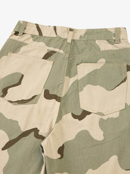 Camouflage Wide-Leg Trousers for Casual and Outdoor Adventures 