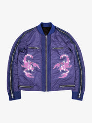 Multi-zipper Scorpion Print Nylon Jacket