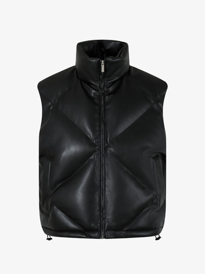 Quilted High-Neck Vest for Modern Urban Style 