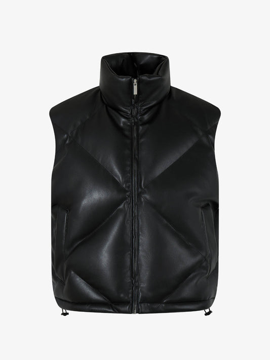 Quilted High-Neck Vest for Modern Urban Style 