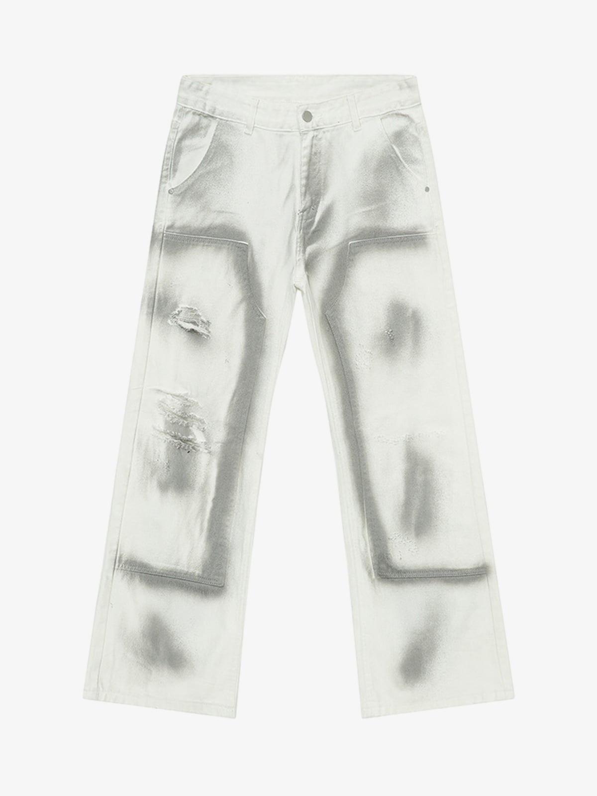 Denim Wide Leg Cropped Pants with White Stripe Design High Waist Fashion Trousers for Women 