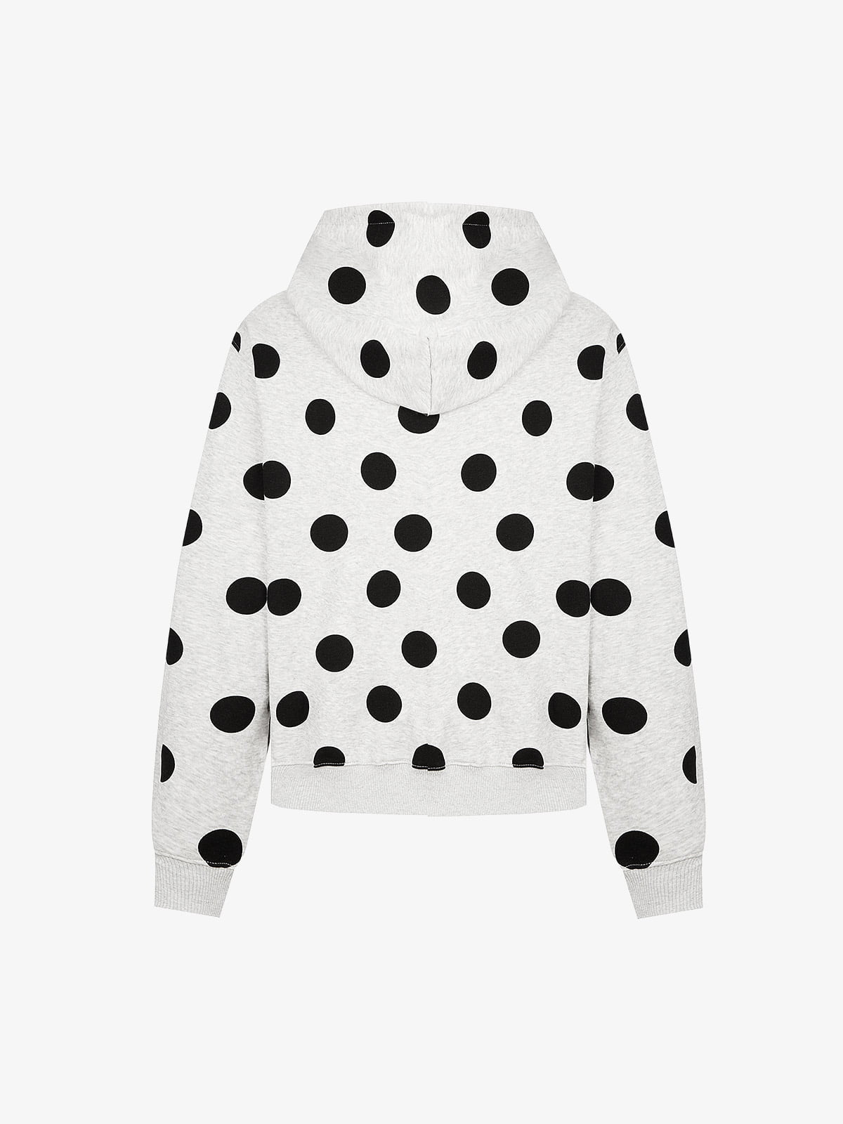 Big Zipper Dot Boxy Zip-Up Hoodie