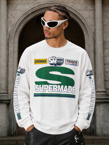 Racing Graphic Cropped Long Sleeve Tee