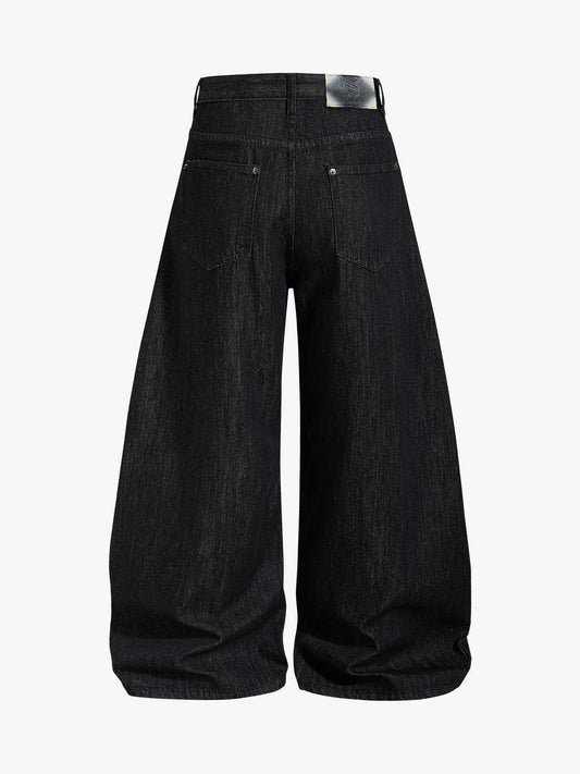 Jeans holgados vintage con ojales y cadena