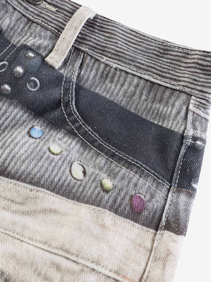 3D Print Double Waist Barrel Baggy Jeans