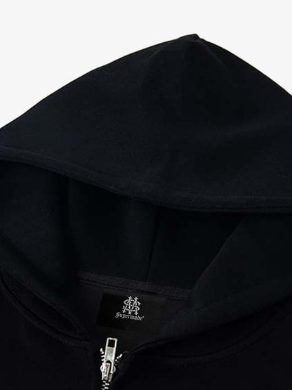 Stylish Button-Embellished Hoodie with Zip-Up Design for Casual Wear 