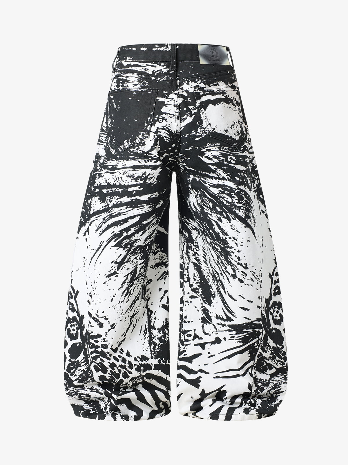 Jeans mit Tiermuster und Waschung