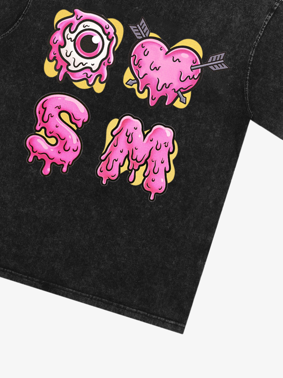 Thesupermade eyeball and love graffiti declaration T-shirt 