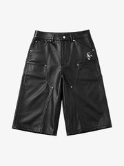 Leather Knee Detail Cargo Pants