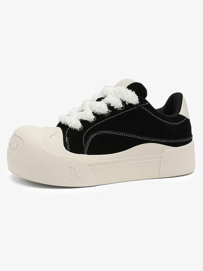 Cozy Winter Sneakers with Fuzzy Laces - Perfect for Casual Outfits and Everyday Wear 