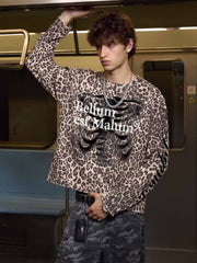 Skeleton Graphic Tongue-Stud Long Sleeve Tee