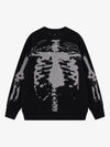 Strickpullover mit dunklem Totenkopf-Jacquardmuster