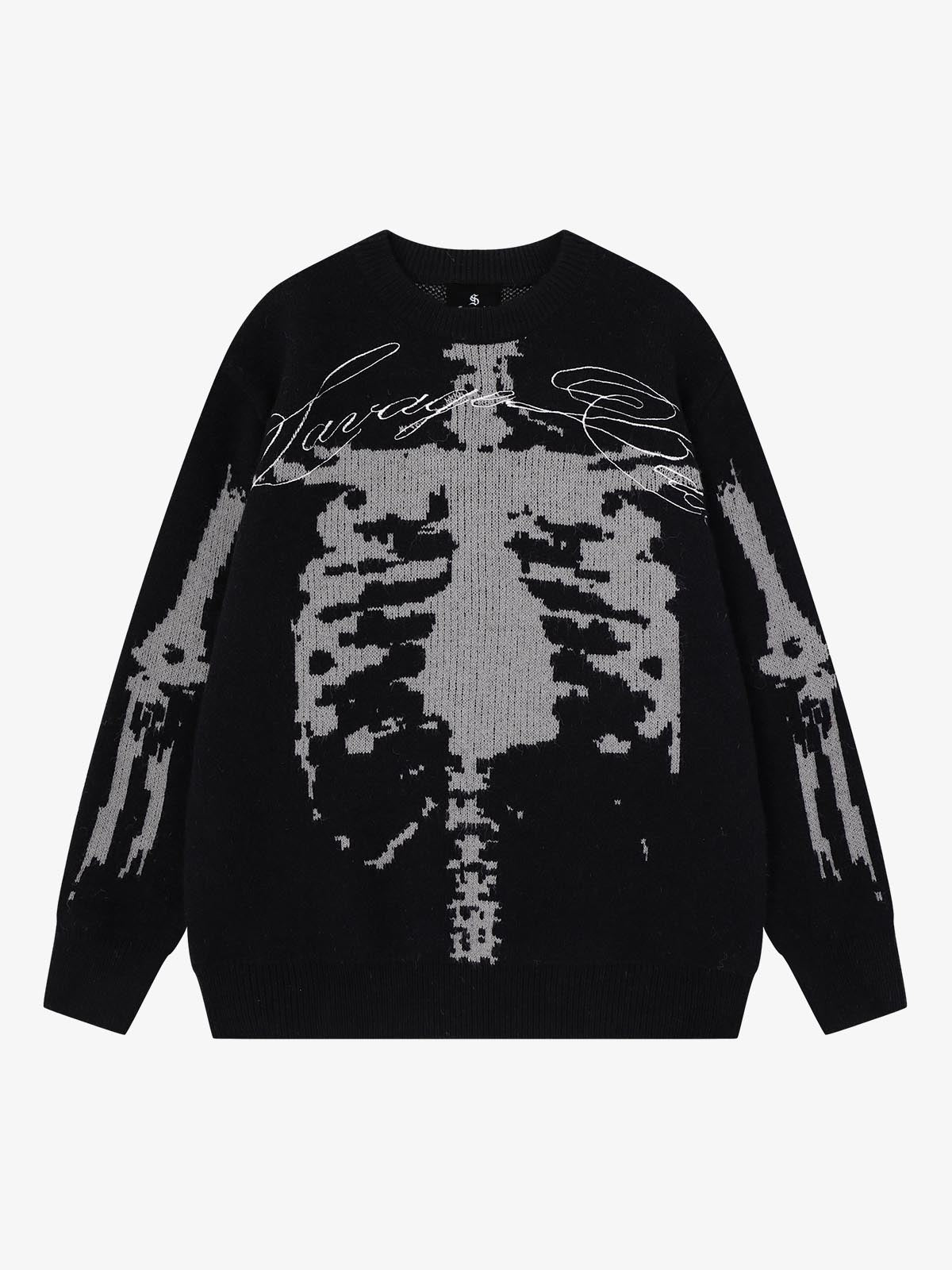 Dark Skull Jacquard Knit Sweater