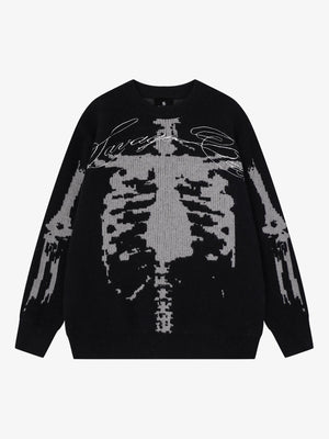 Dark Skull Jacquard Knit Sweater