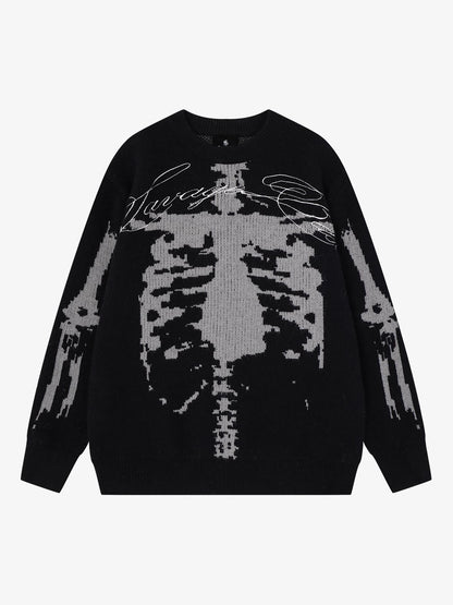 Dark Skull Jacquard Knit Sweater