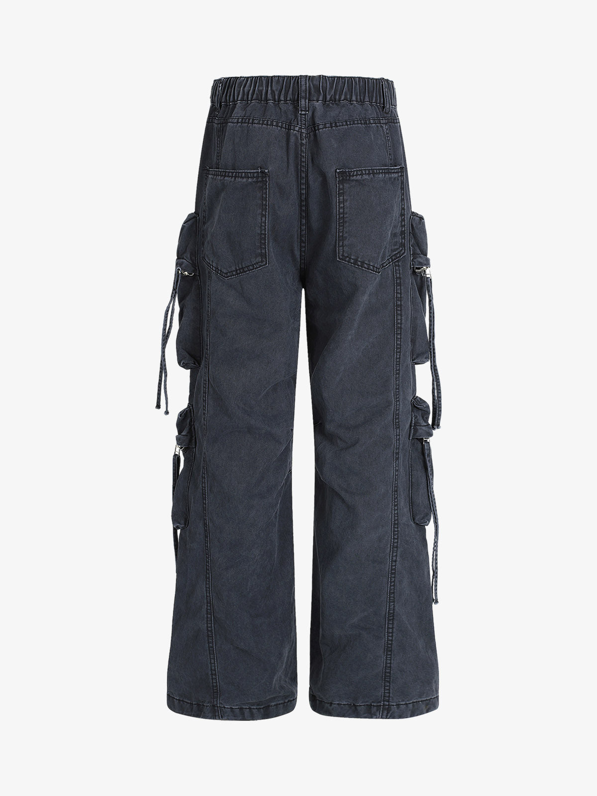Multi-Pocket Workwear Casual Flared Wide-Leg Pants 