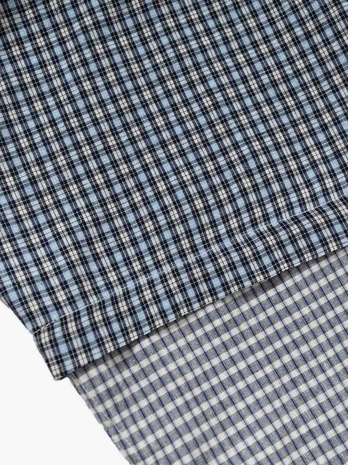 Thesupermade Double-layered Plaid Deconstructed Shirt 