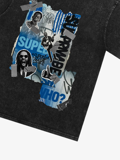 Supermade Trendy Retro Hip-Hop Character T-Shirt 