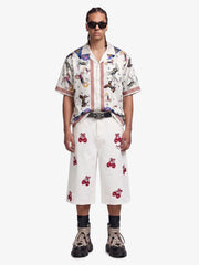 Carousel Park Satin Camp Collar Boxy Shirt 