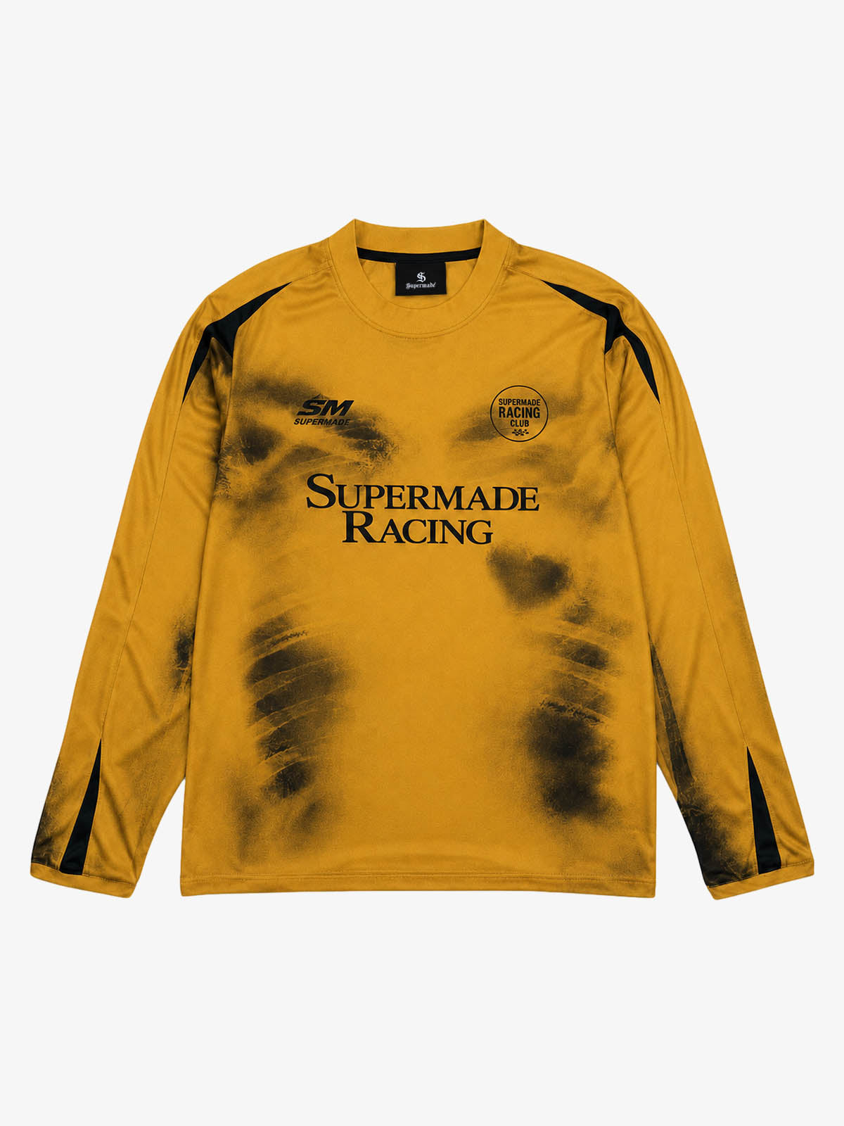 Skull Graphic Layered Racing Logo Long Sleeve Tee