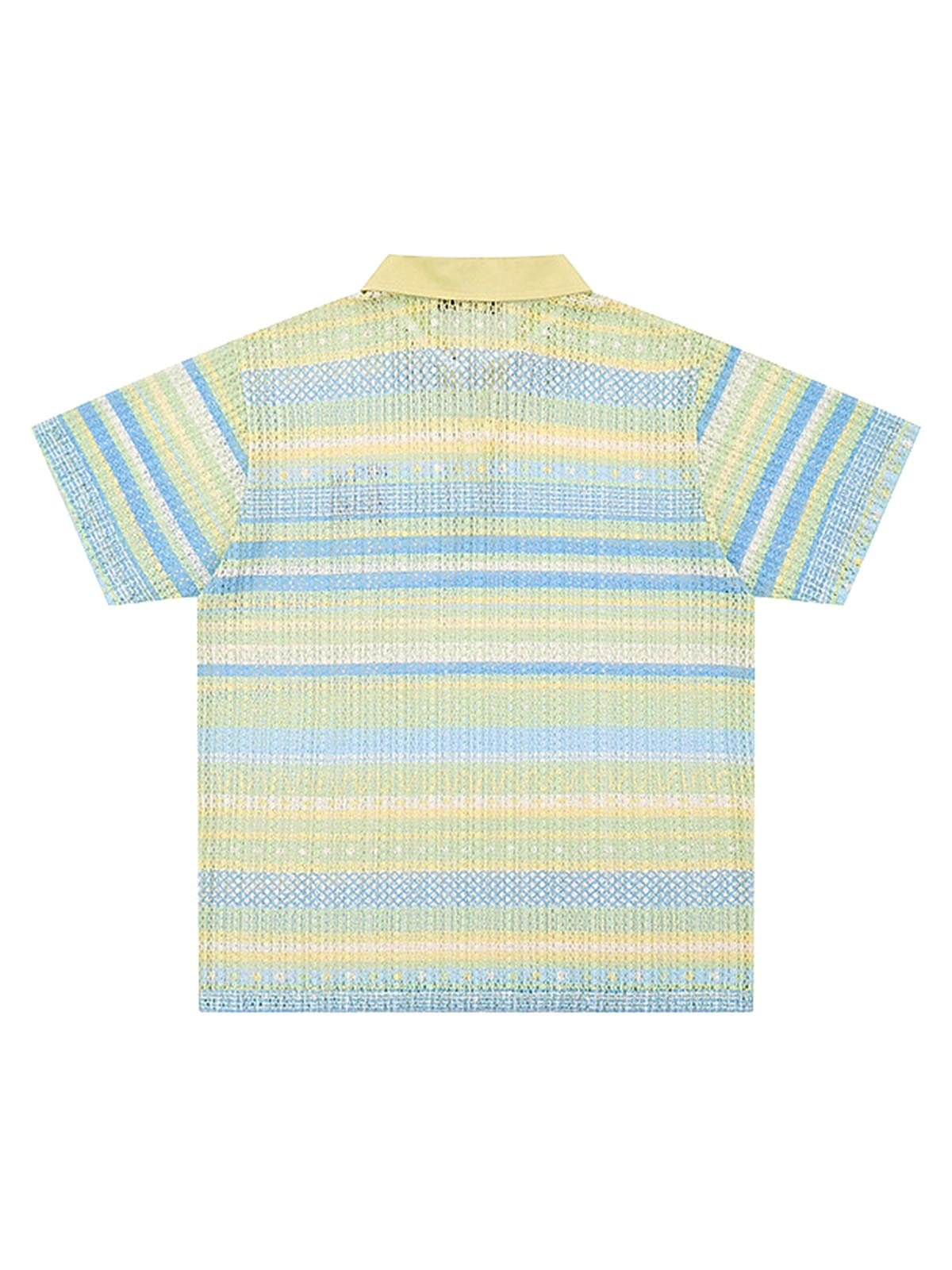 Retro Gradient Striped Hollow POLO Shirt 