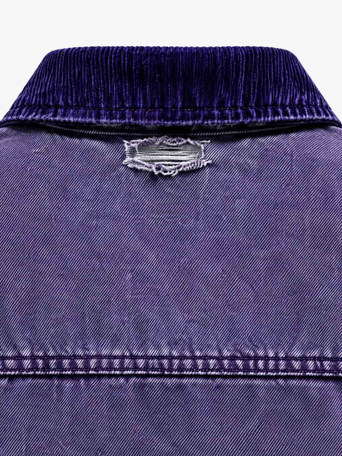 Washed Graphic Multi-Pocket Boxy Padded Jacket