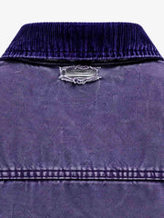 Washed Graphic Multi-Pocket Boxy Padded Jacket