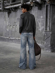 Ripped Studded Bootcut Jeans
