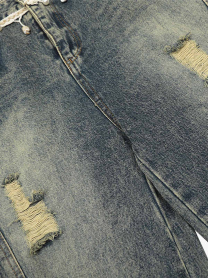 Vintage Washed Ripped Scimitar Jeans 