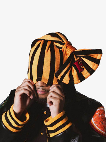 Striped Color-block Knit Hat