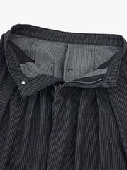 Vintage Pinstripe Pleated Wide-Leg Barrel Pants 
