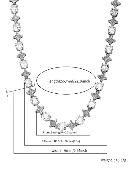 Zircon Star Chian Necklace 