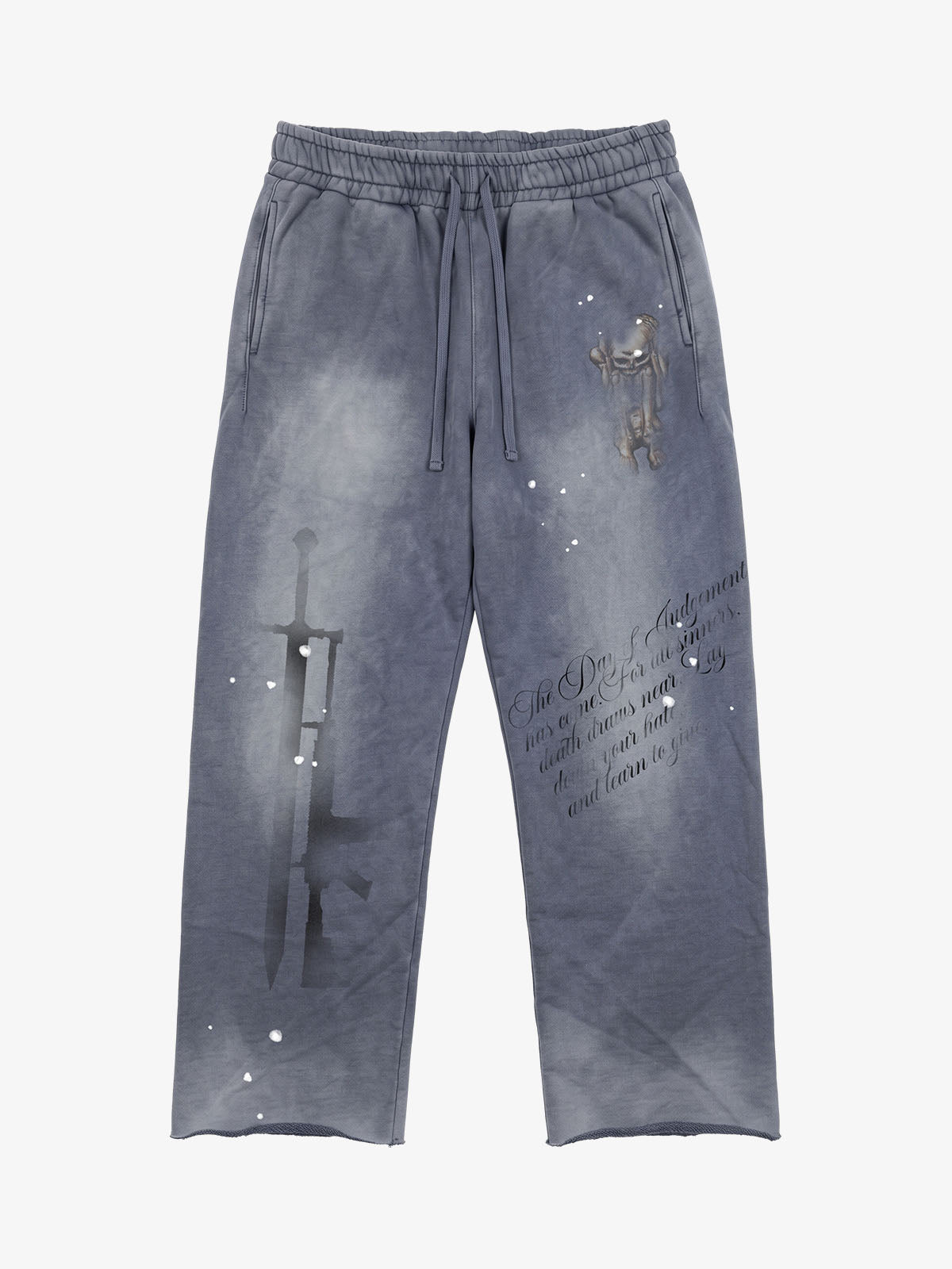 Anti-War Graphic Washed Splatter Sweat Set