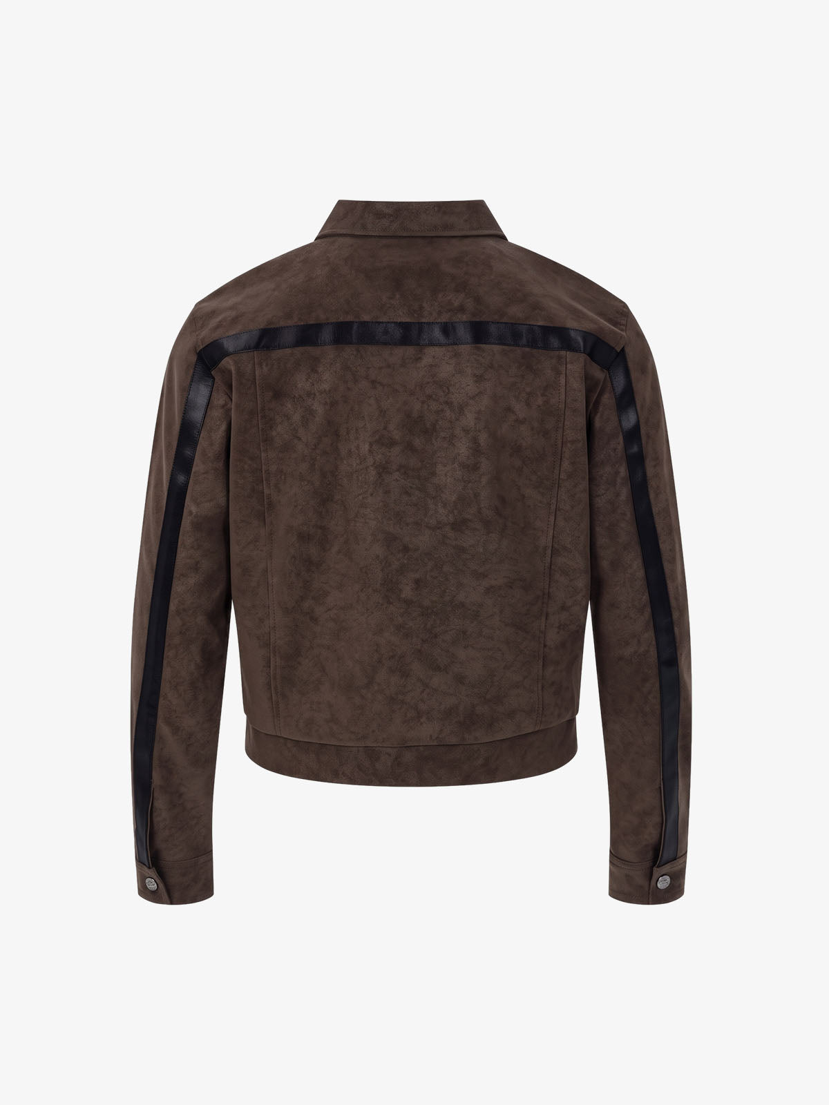 Deconstructed Patchwork Cropped Faux Leather Jacket